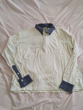 Diesel White Patterned Collar 1/4 Zip Pullover